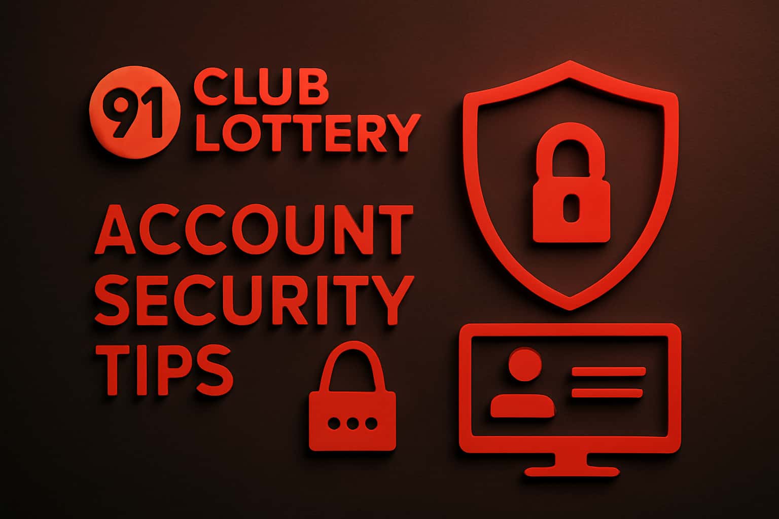 A visual representation of account security tips for 91 Club Lottery.