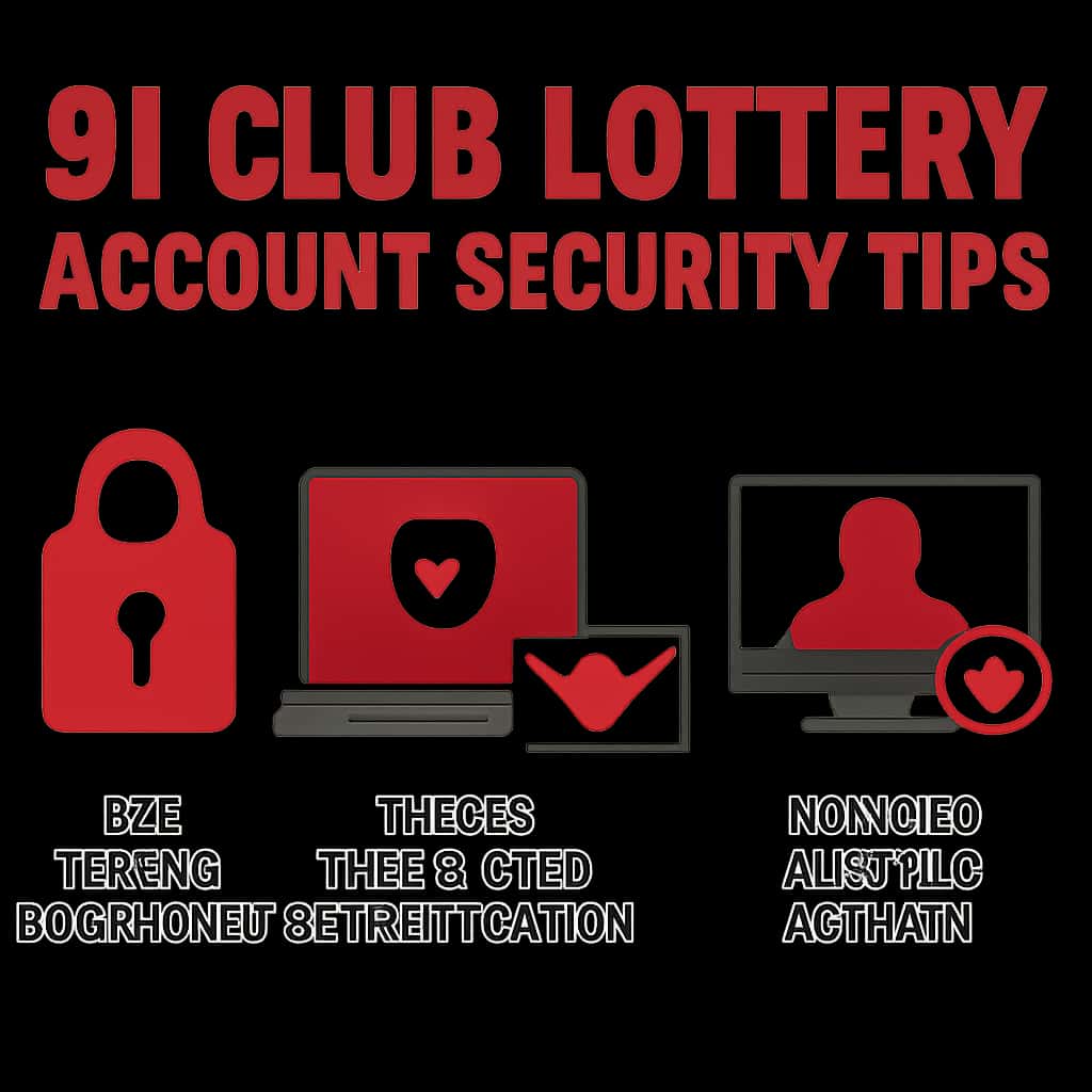 An educational diagram for 91 Club Lottery account security tips.