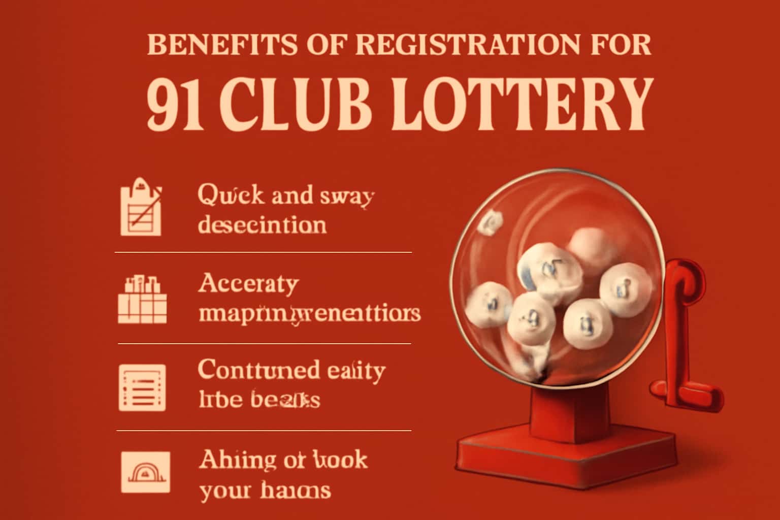 An informative visual representation emphasizing the benefits of registering for the 91 Club Lottery.