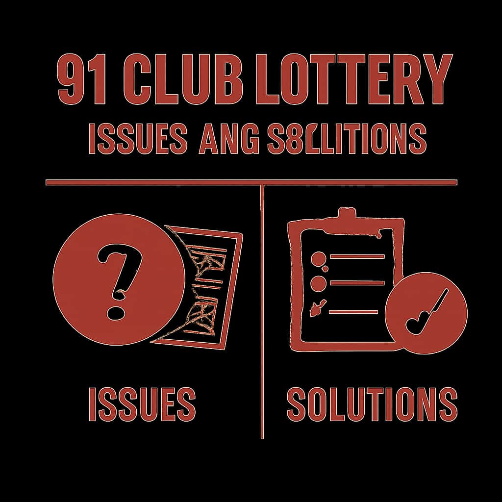 An illustration detailing issues and solutions for the 91 Club Lottery.