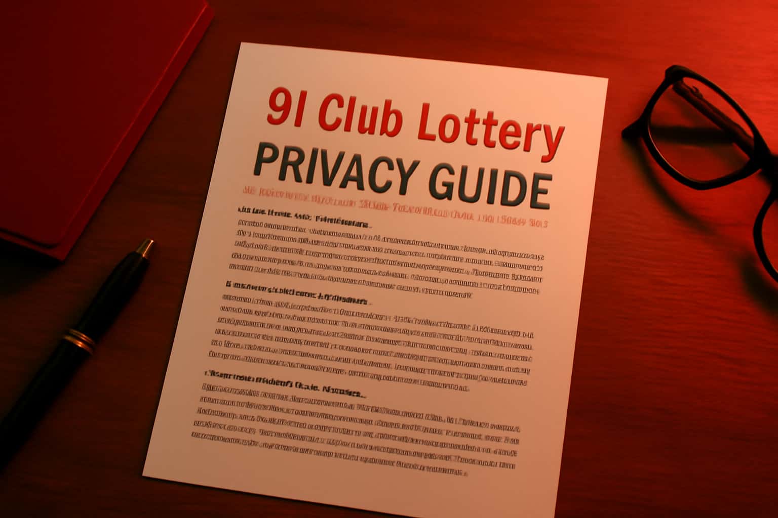 Illustration representing the privacy guidelines of the 91 Club Lottery.