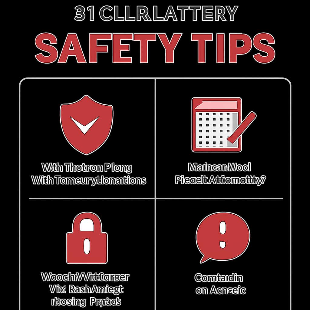 An educational diagram about 91 Club Lottery Safety Tips.