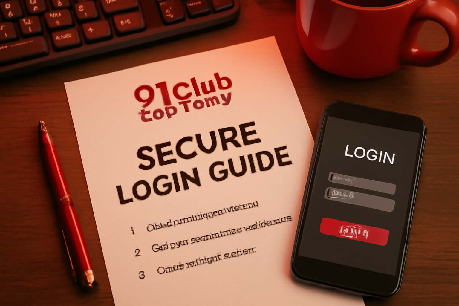 A visual representation of the 91 Club Lottery Secure Login Guide with an emphasis on security and user access.