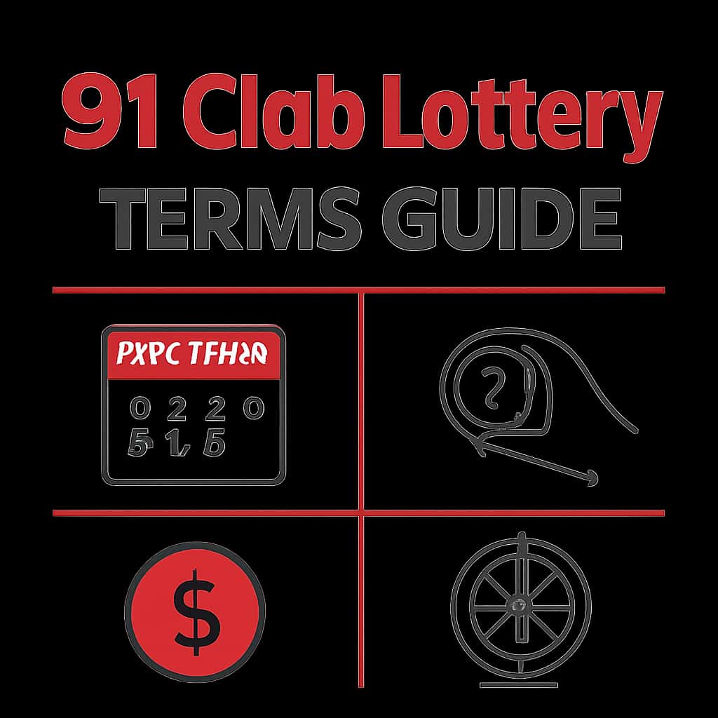 Illustration demonstrating key components of the 91 Club Lottery Terms Guide.
