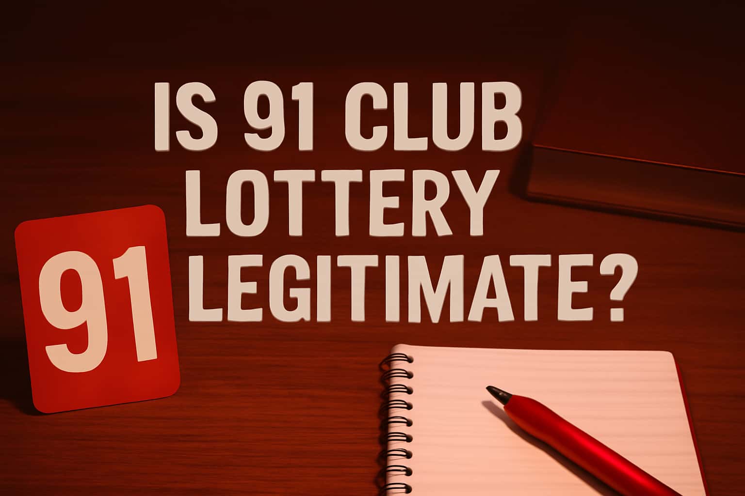 An informative scene illustrating the legitimacy of the 91 Club Lottery, featuring the text 'Is 91 Club Lottery Legitimate?'.
