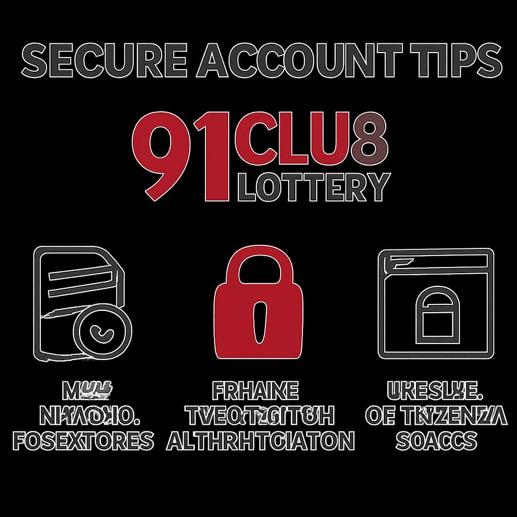 An educational illustration about securing 91 Club Lottery accounts.